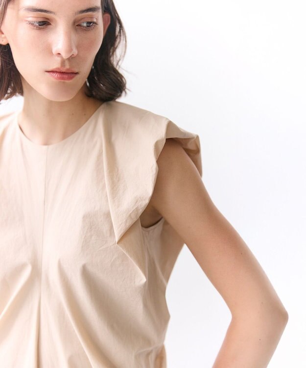 BEIGE， MALLOW / コットンタック バルーンスリーブドレス Beige