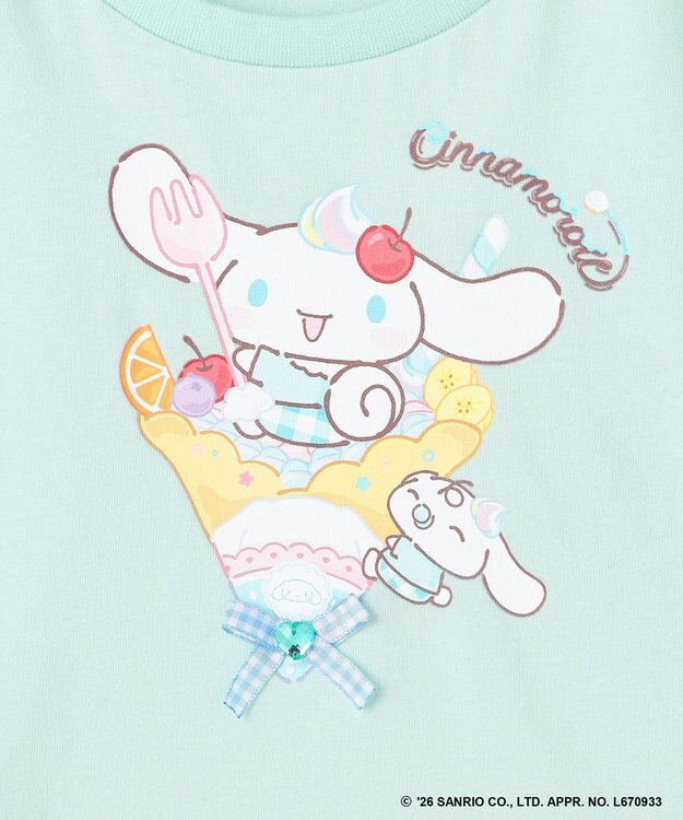 ANY KIDS 【サンリオキャラクターズ×ANY KIDS】ひんやり ファンシーフリル袖Tシャツ シナモロール×ミント