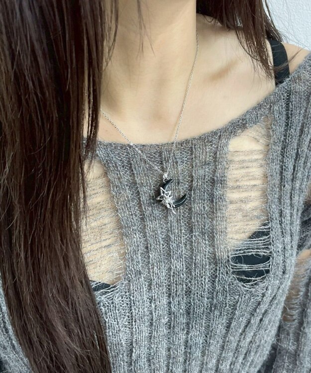 WEGO Lブラックストーンモチーフネックレス 柄1