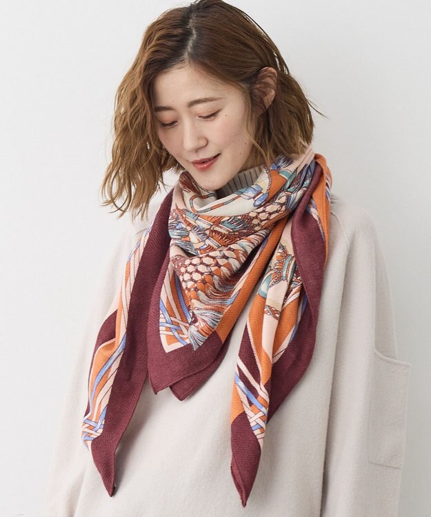 23区 manipuri  ヴィヴァーチェタッセル ストール オレンジ系