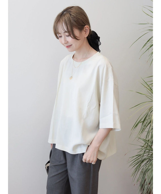 AMERICAN HOLIC 接触冷感　衿リブブラウソー Ivory