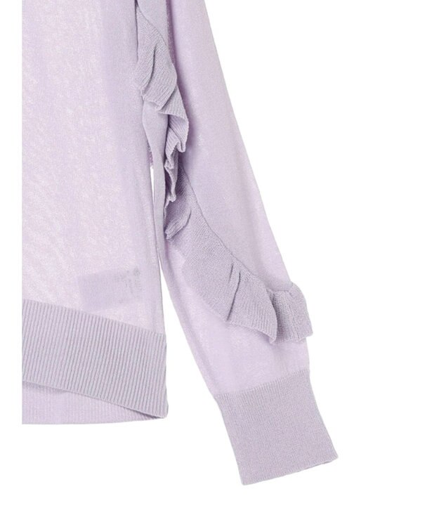 earth music&ecology 袖フリルシアーカーディガン Purple