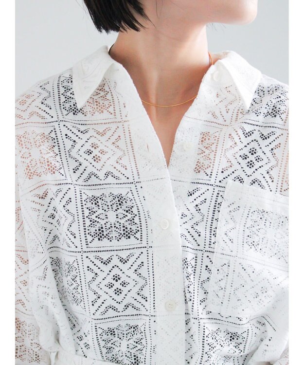 Te chichi レースシャツワンピース オフホワイト