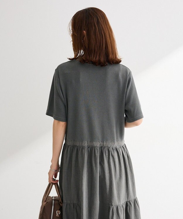Green Parks ドロストピグメントドッキングワンピース Gray