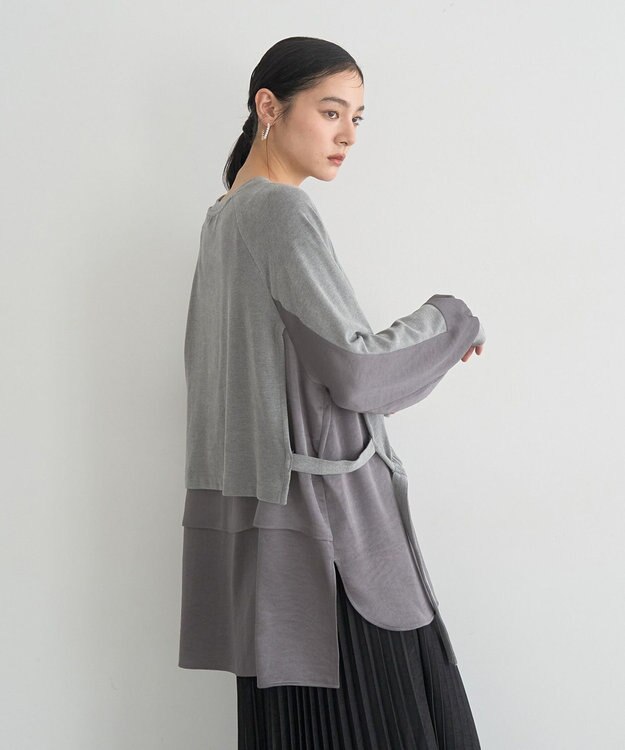 YECCA VECCA 素材MIXレイヤード起毛プルオーバー Gray