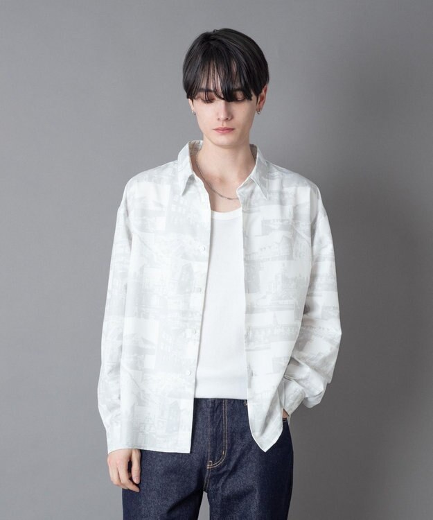 WEGO パターンルーズシャツ（LS） 柄3