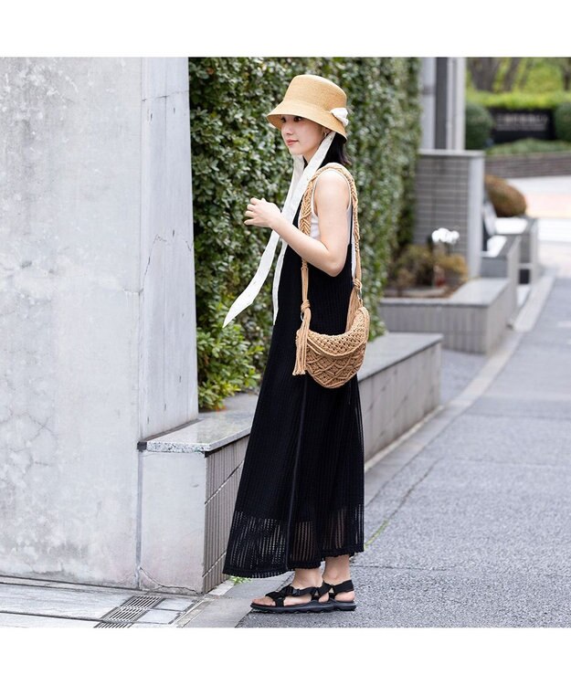 林八百吉商店 un chapeau  スカーフ付ペーパーハット ナチュラル