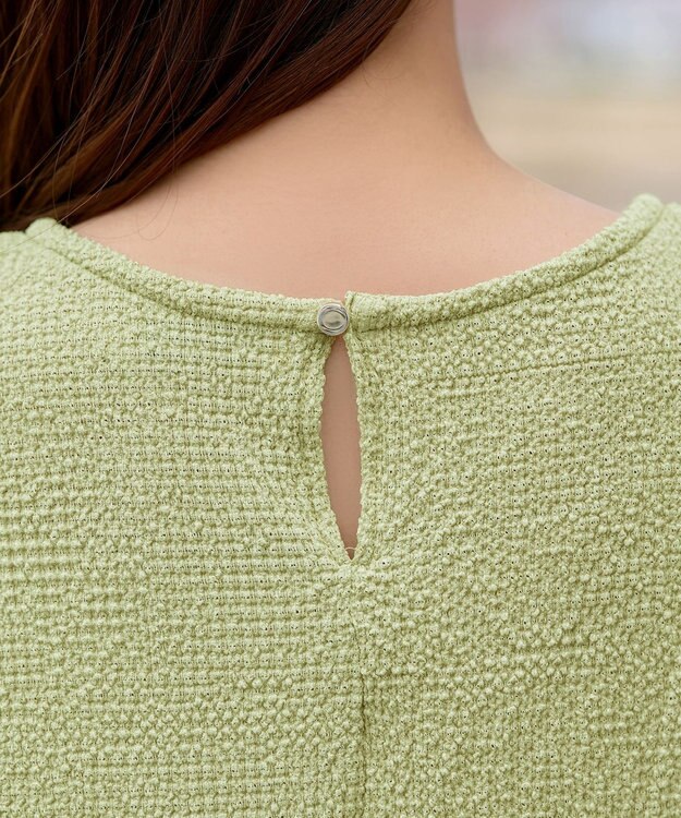 Tiaclasse 【洗える】ボリューム袖ジャガードプルオーバー ライム