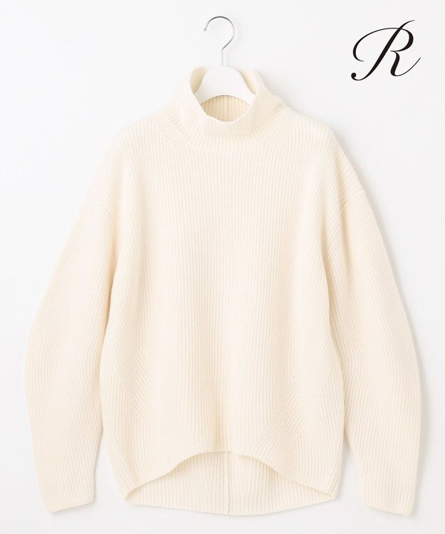23区 S 【R(アール)】マイクロンメリノウール スタンドネック ニット ホワイト系