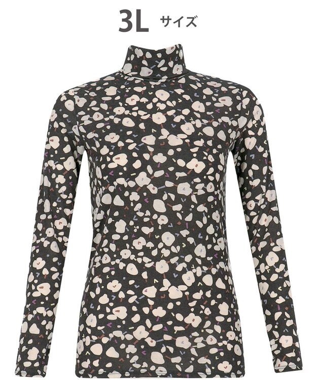 WACOAL あったかTシャツ あったかインナー アウターとしても利用可 保温性 ハイネック 10分袖 長袖 レディース CLD726 /ワコール チャコールグレー