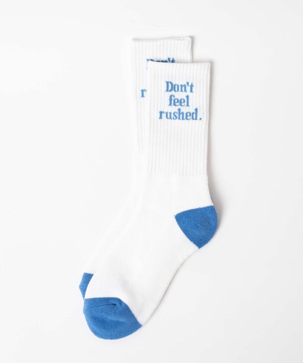 WEGO カラーロゴリブソックス ブルー