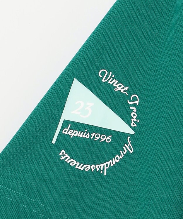 23区GOLF 【MEN】【吸水速乾/UVカット】ストレッチメッシュモックネックシャツ パイングリーン系