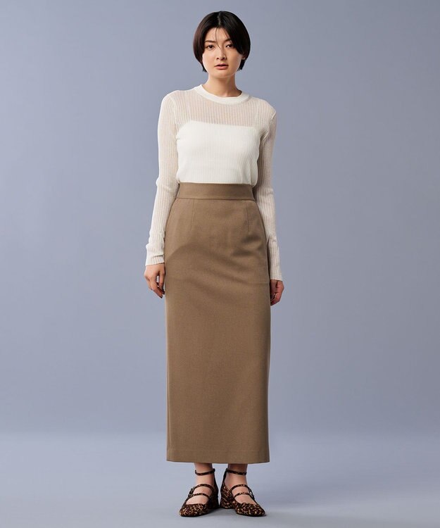 uncrave シアー リブ クルーネック ニット（uncrave STANDARD） オフ