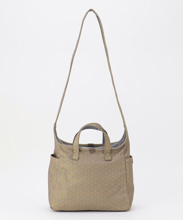 Y'SACCS キュービック×ポイントドット　2WAYトート＆ショルダー　Sサイズ グレージュ【WEB限定カラー】