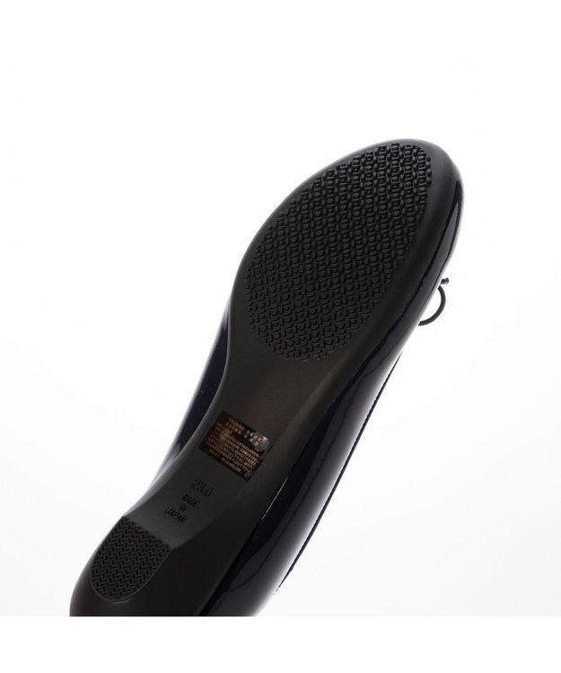 ing <Pitti>【WEB限定】ラウンドトゥレインバレエシューズ ネイビーエナメル