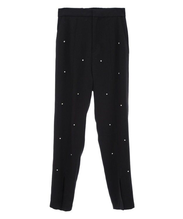 Green Parks ビジューテーパードパンツ Black