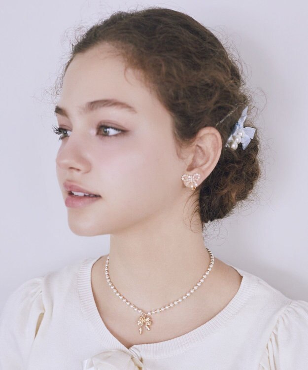 Maison de FLEUR カーリーリボンスライドネックレス Gold