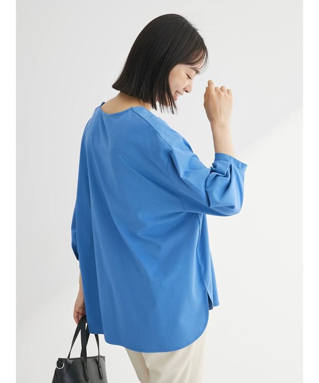 Green Parks ＢＰスキッパー七分袖カットプルオーバー Blue