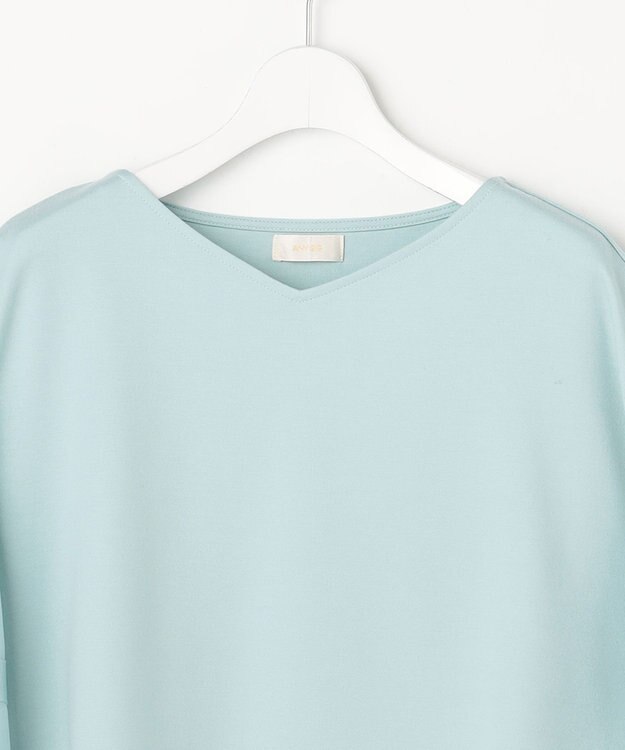 ANY SIS ゆるVネックチュールフリル袖 プルオーバー アイスブルー