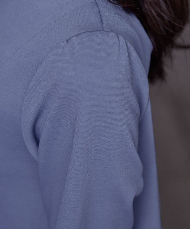 Tiaclasse 【洗える】キーネックバックツイストポンチチュニックブラウス ブルー