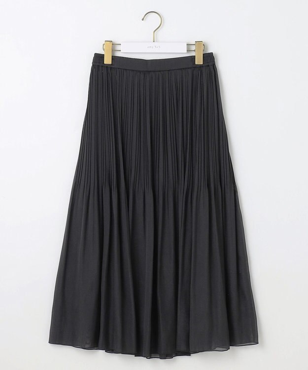 ANY SIS 【洗える】シャイニープリーツ スカート ブラック