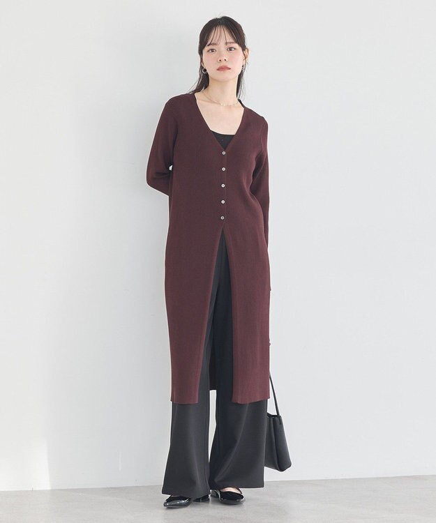 earth music&ecology Ｖネックニットワンピース Brown