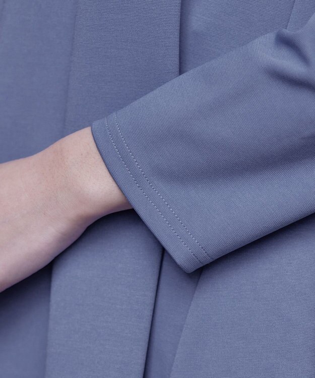 Tiaclasse 【洗える】キーネックバックツイストポンチチュニックブラウス ブルー