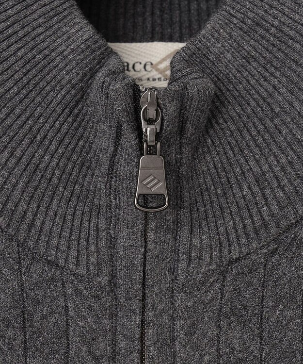 JOSEPH ABBOUD MOUNTAIN 【WEB限定・SPACE/チクチクしない/イージーケア/3シーズン対応】 SNOWYハイネック ジップカーディガン グレー系