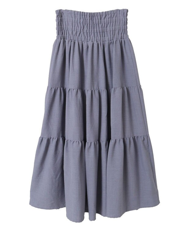 Green Parks ・ELENCARE DUE リネンライクティアードスカート Blue