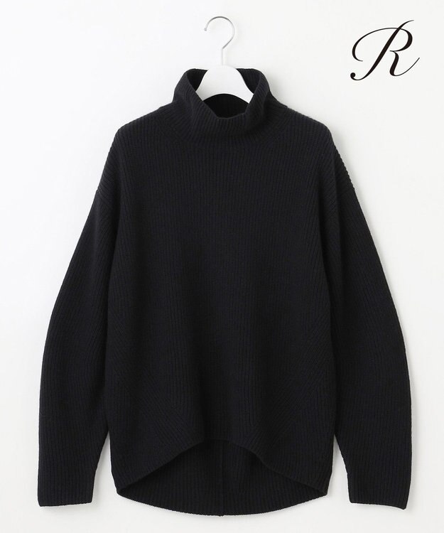 23区 S 【R(アール)】マイクロンメリノウール スタンドネック ニット ブラック系