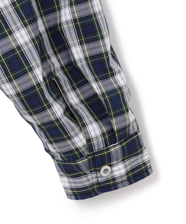 J.PRESS MEN マルチチェック×ナイロンタフタワッシャー リバーシブルシャツ ダークグリーン系3