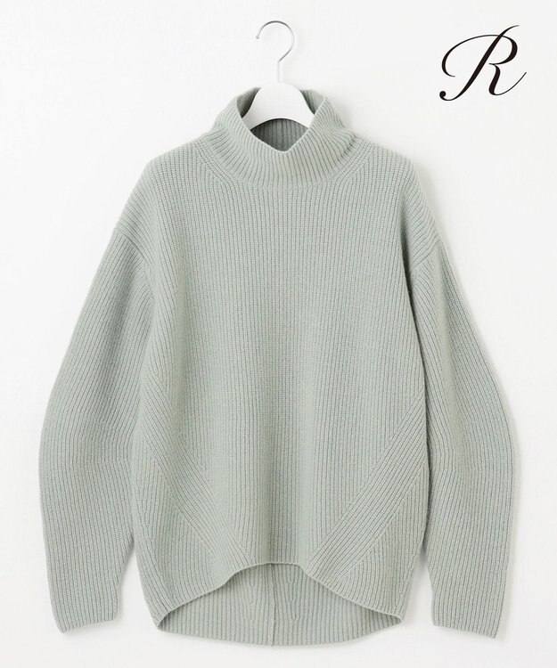 23区 S 【R(アール)】マイクロンメリノウール スタンドネック ニット オリーブ系