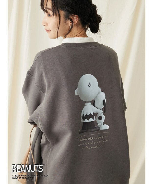 CRAFT STANDARD BOUTIQUE ＰＥＡＮＵＴＳ裏起毛スウェットクルー Charcoal Gray