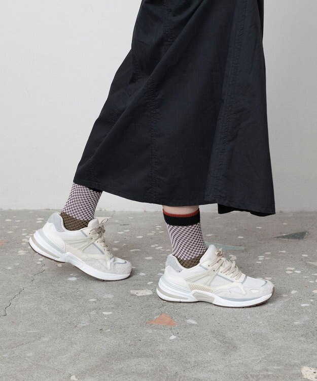 TRICOTE ボーダー柄 メッシュソックス 99BLACK