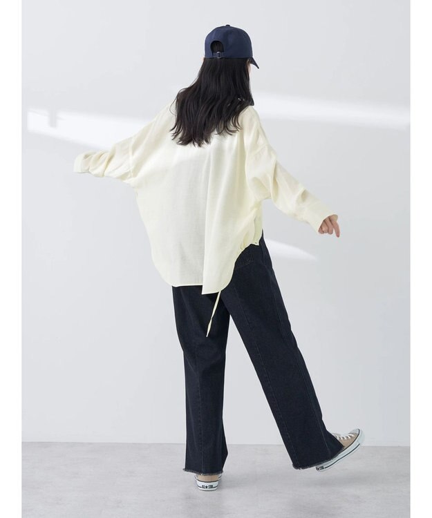 earth music&ecology ドロスト羽織シャツ Cream