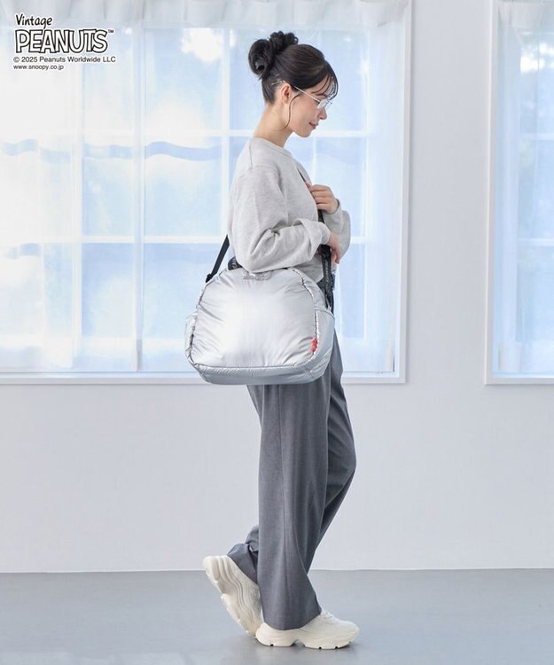 ROOTOTE 8454【スヌーピー】IP.ミディアム.パデット.ピーナッツ-0S 02：シャイニーシルバー