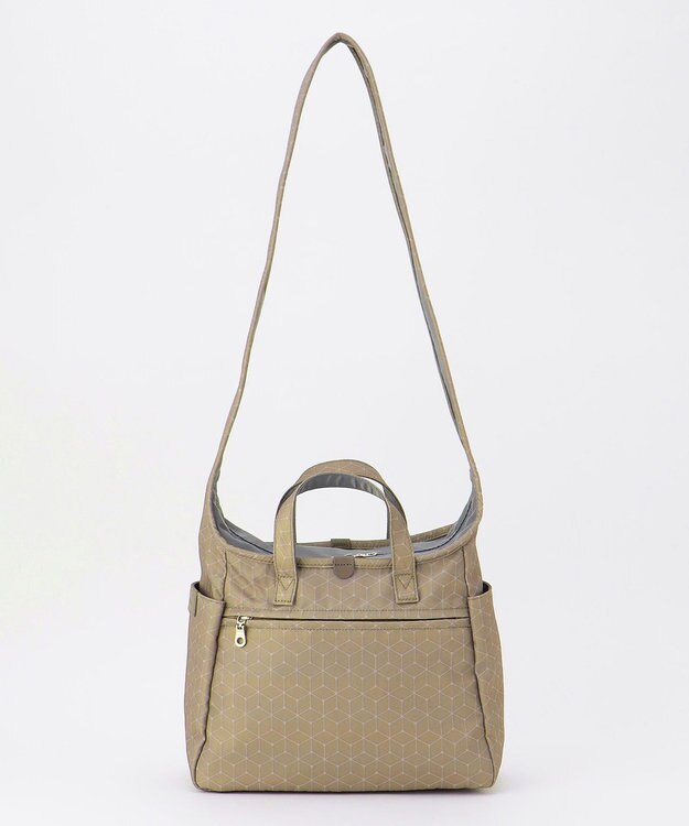 Y'SACCS キュービック×ポイントドット　2WAYトート＆ショルダー　Sサイズ グレージュ【WEB限定カラー】