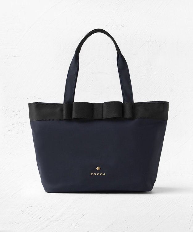TOCCA 【撥水・A4サイズ対応】RIBBON BRICK A4TOTE トートバッグ ネイビー系