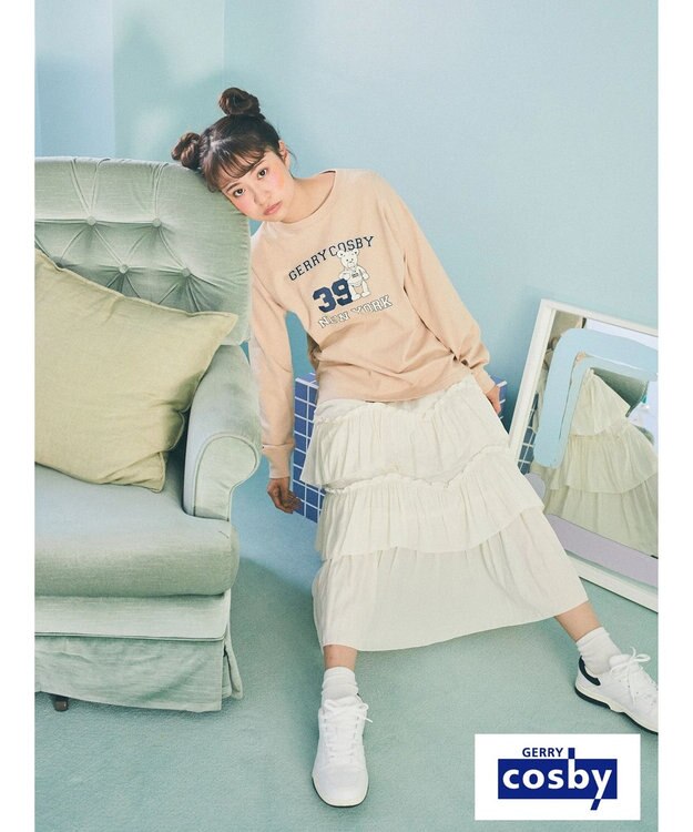 earth music&ecology Ｃｏｓｂｙ×ｅａｒｔｈ　ベアープリントロングＴシャツ Light Beige