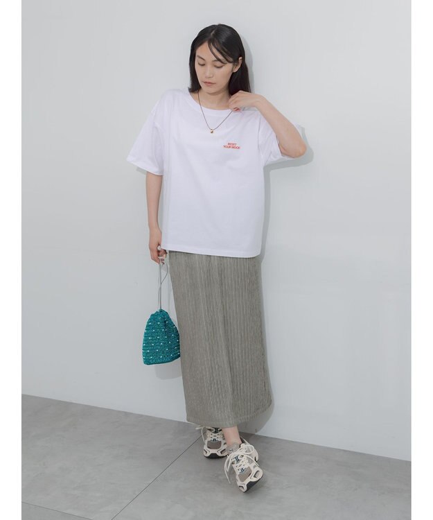 Te chichi 胸刺繍&バックプリントBIGTシャツ オフホワイト