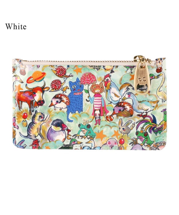 tsumori chisato CARRY 森のどうぶつたち フラグメントケース　マルチケース　【キャッシュレスに最適】 ホワイト
