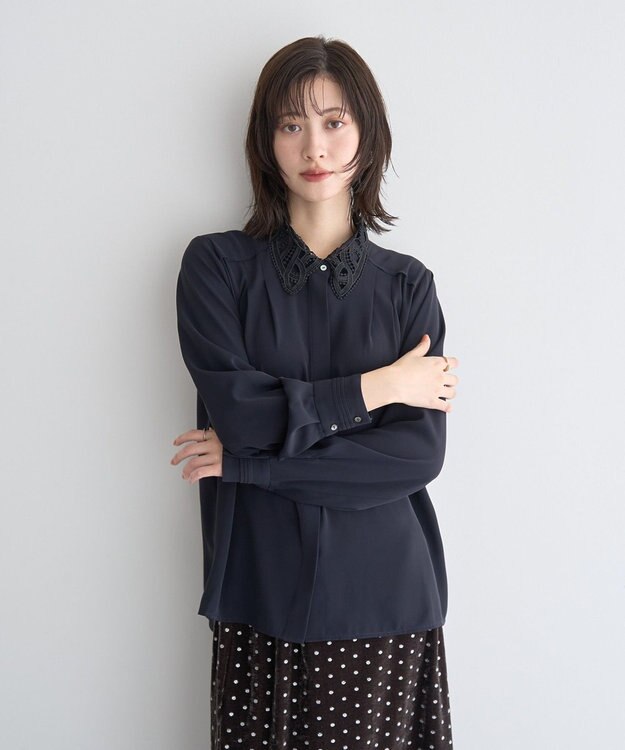 YECCA VECCA 2wayレース襟ブラウス Off White