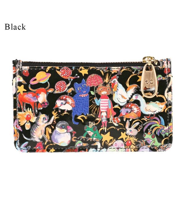 tsumori chisato CARRY 森のどうぶつたち フラグメントケース　マルチケース　【キャッシュレスに最適】 ブラック