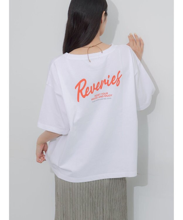Te chichi 胸刺繍&バックプリントBIGTシャツ オフホワイト