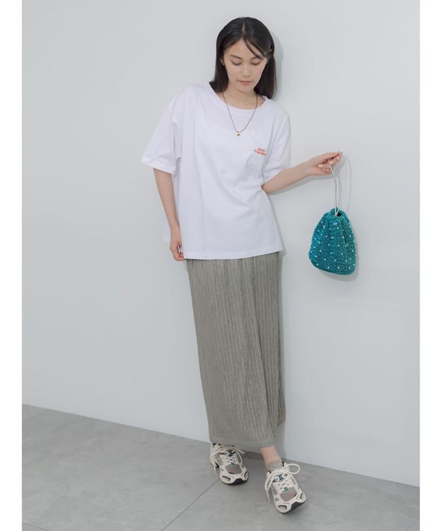 Te chichi 胸刺繍&バックプリントBIGTシャツ オフホワイト
