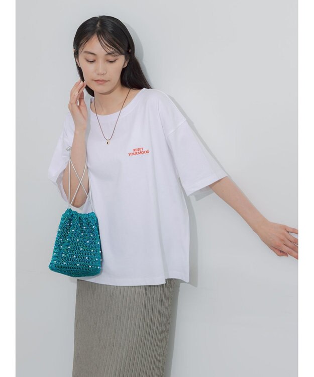Te chichi 胸刺繍&バックプリントBIGTシャツ オフホワイト