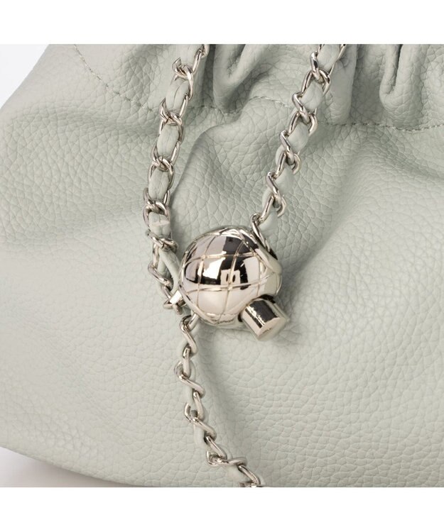 UNBILLION カシュカシュ cachecache / 口元ギャザーチェーンショルダー ライトブルー