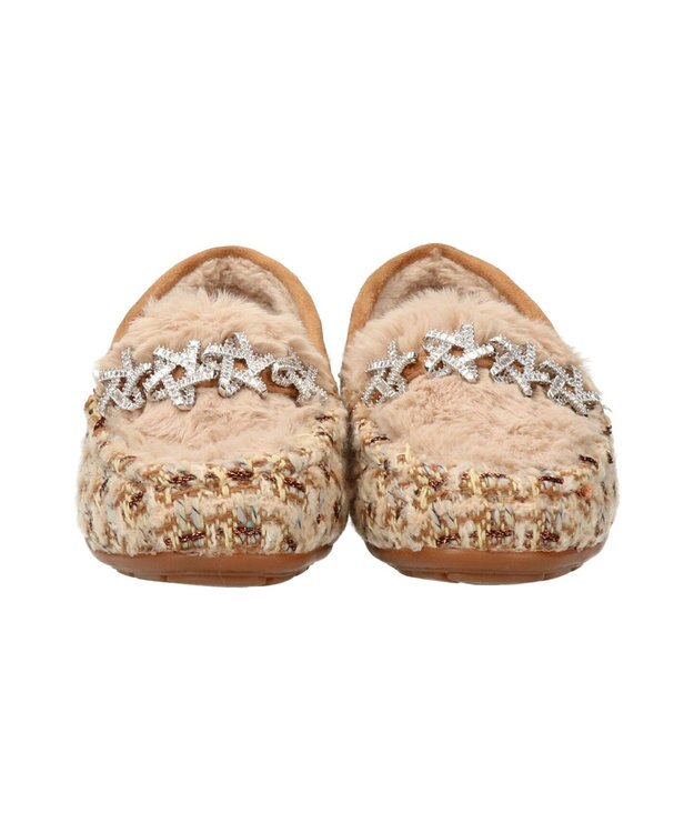 Bridget Birkin 【Bridget Birkin】ラインスタームートンシューズ ベージュコンビ