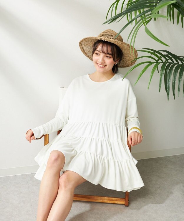 OP／FILA 【Ocean Pacific】フレアラッシュＴシャツ オフホワイト