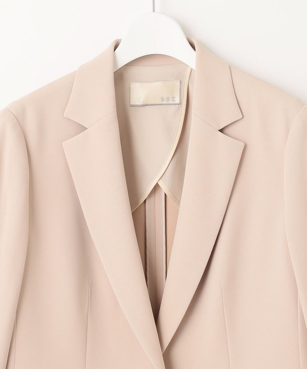 自由区 【XSサイズ～/洗える】ダブルフェイススーティング テーラードジャケット ピンク系